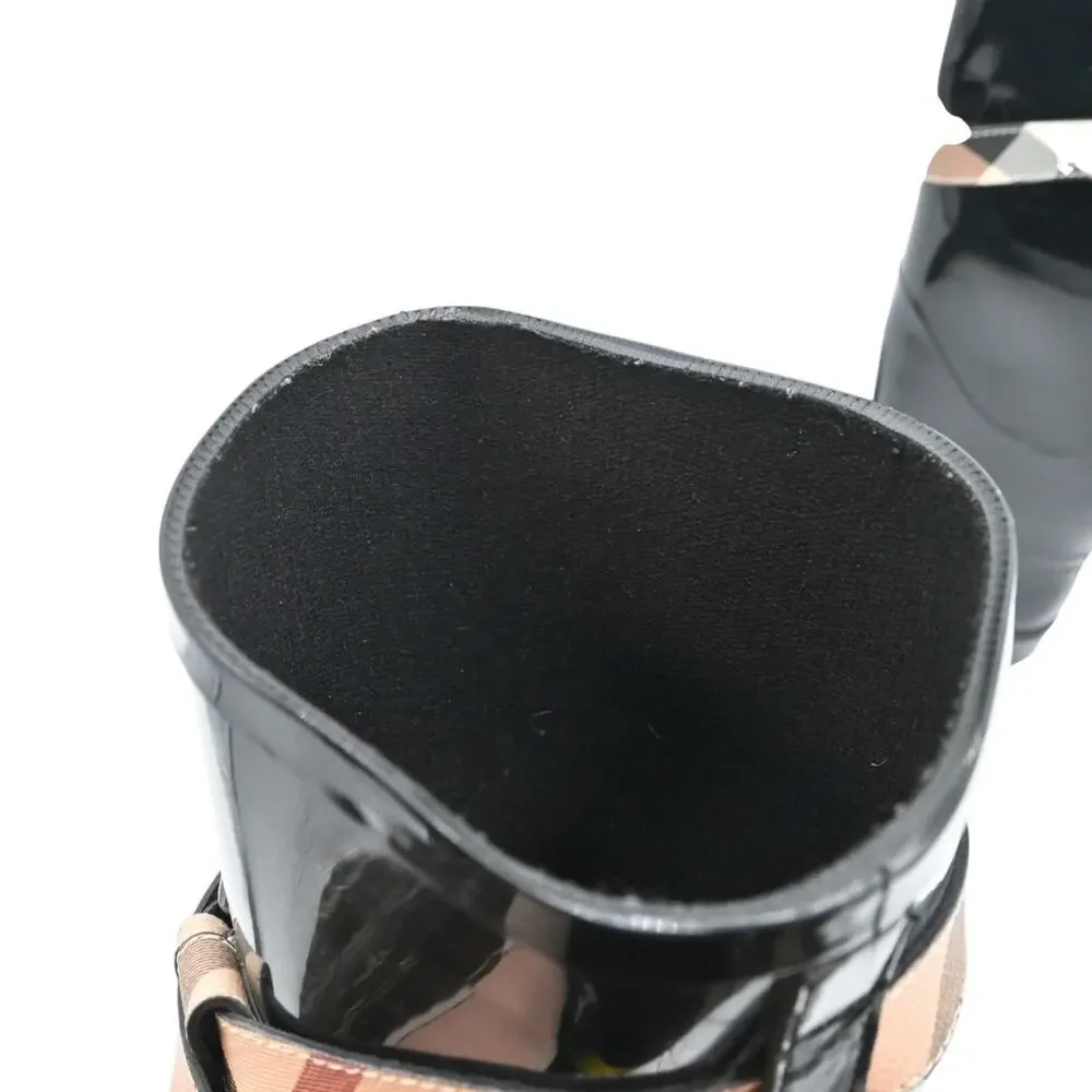 Burberry Black Rubber Rain Boots Size 38